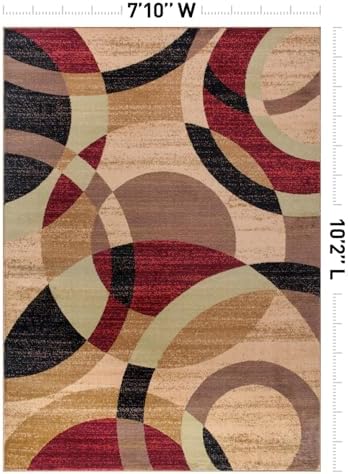 Rugshop Abstract Circles Contemporary Area Rug Multi 7'10" x 10'...