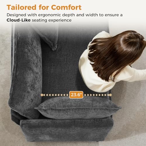 Redlife 42.5" Single Sofa Chair, Chenille Upholstered Accent Chair