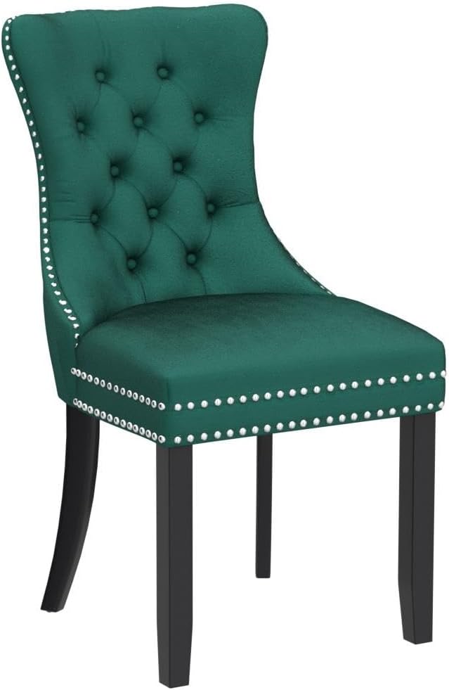 KCC Velvet Dining Chairs Set of 2, Upholstered High-end Tufted Dining Room Ch...