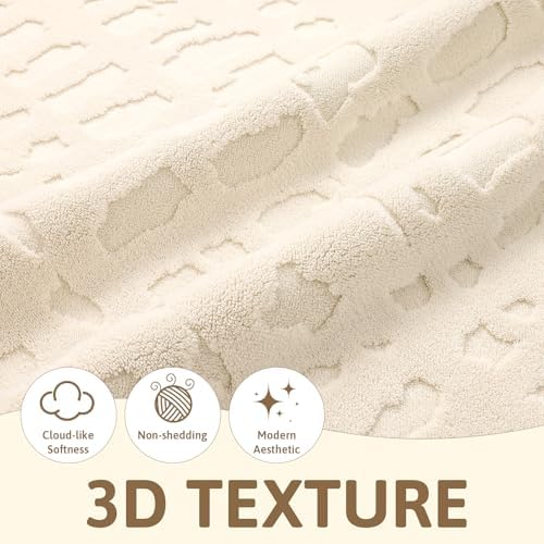 Yamaziot Washable 8x10 Area Rugs for Living Room Textured Non Slip, Beige