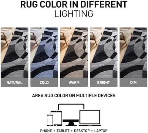 Rugshop Abstract Circles Contemporary High Traffic Area Rug Gray 2'7"...