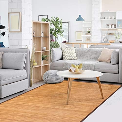 HAPPYGRILL Bamboo Area Rug, 5 x 8 Feet Floor Carpet, Floor Mat with Anti-Slip...