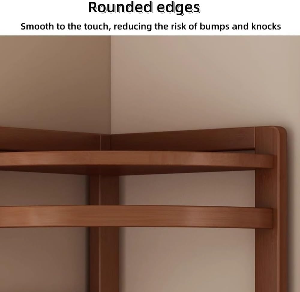 Bamboo Corner Coat Rack, Floor-Standing Clothing Rack with Hooks(Brown) | Sto...