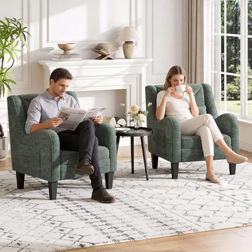 Maupvit Chenille Accent Chair for Living Room Bedroom Chair Comfy Reading Cha...