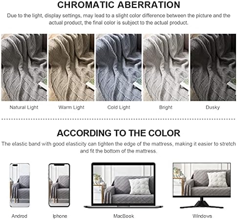 BOURINA Light Grey Throw Blanket 50x90Inch Boho Knit Soft Throw Bed Blanket
