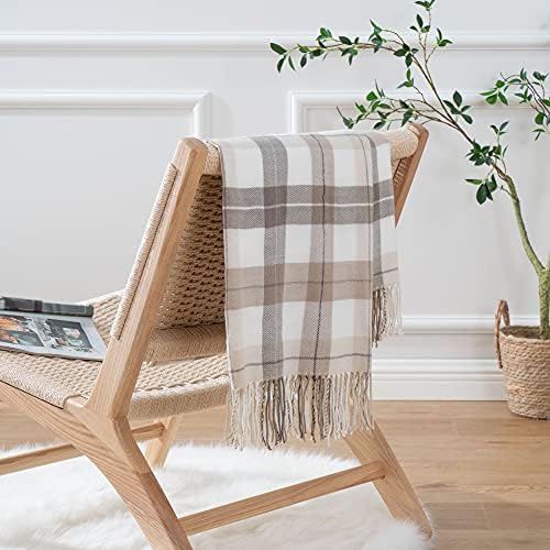 Fall Plaid Throw Blanket for Couch, Farmhouse Throw Blanket 49"x63"
