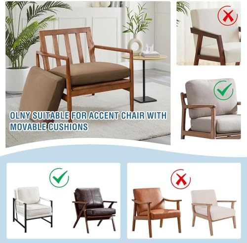 H.VERSAILTEX Fleece Chair Cover Stretch Cushion Covers for Couches and Sofas ...
