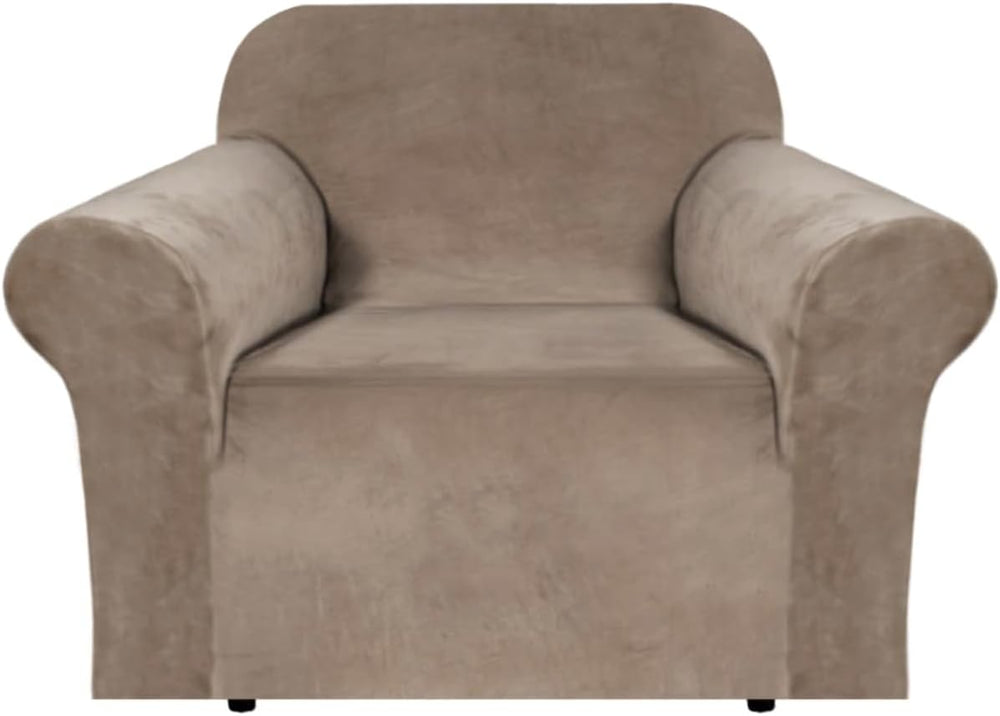 H.VERSAILTEX Stretch Velvet Armchair Cover Couch Covers 1 Cushion Chair Slipc...