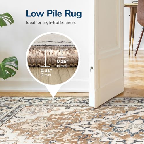 Lessymo 5x7 Area Rug for Living Room Machine Washable Super-Soft Rugs Brown