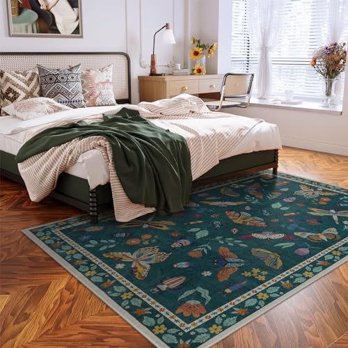 Lahome Insect 5x7 Area Rugs, Soft Bug Washable Rugs for Bedroom Living Room
