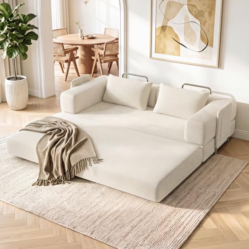 78" 5-in-1 Convertible Futon Sofa Bed, Boneless Couch for Living Room