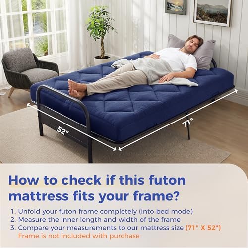 Jamdok 6" Full Size Futon Mattress Replacement(Frame Not Included),71X52X6”