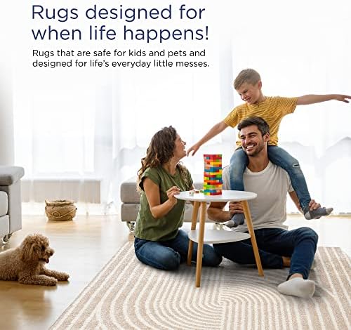 Abani Area Rug for Living Room -Nuevo 6' x 9' Beige Arch Pattern Area...