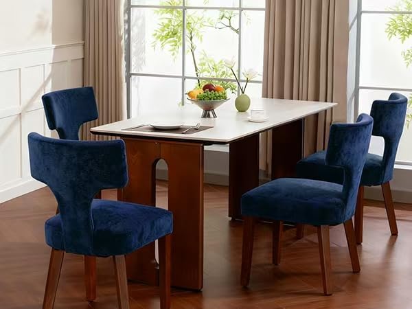 Soft Padded Dining Chairs Set of 4, Modern Farmhouse Upholstered Chairs with ...
