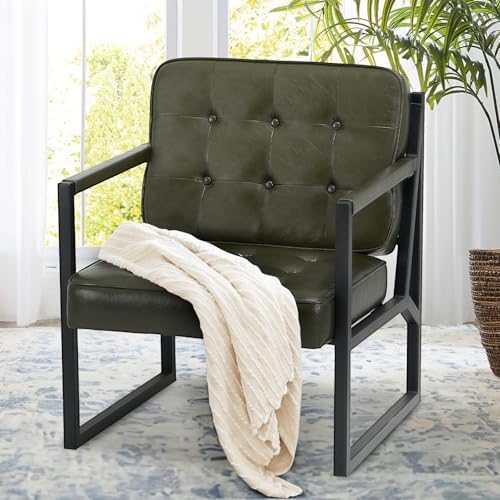 MALOL Modern Accent Chair, Accent Arm Chair for Living Room, Comfy Leather Ar...