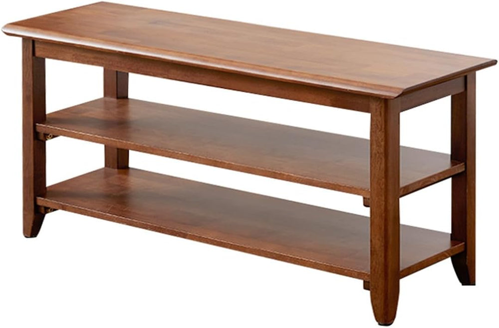 XKZG Shoe Rack Bench Wooden Shoe Storage Bench Entryway Bench, Brown, 39.4"