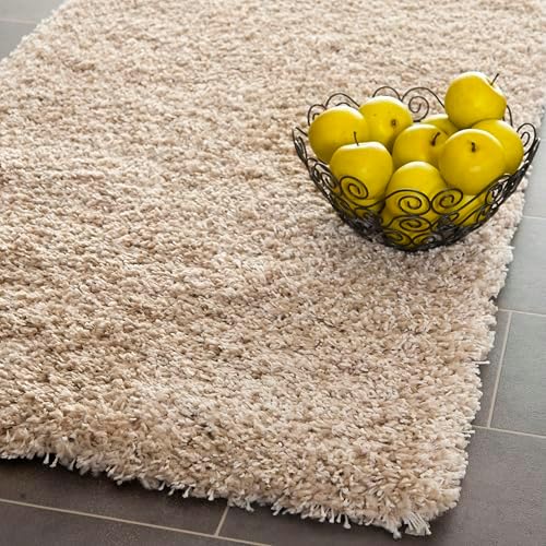 SAFAVIEH California Shag Collection Area Rug - 6'7" Square, Beige, N...