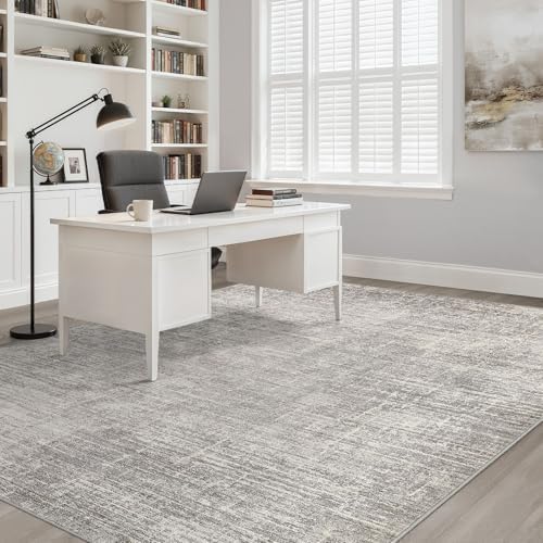 LOONGRUG 8x10 Area Rugs Washable Neutral Modern Living Room Rug Brown Gray