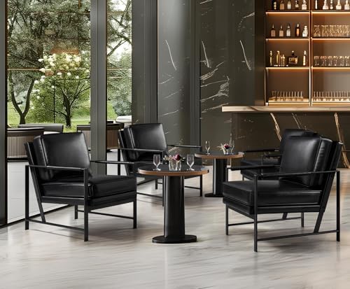 Yaheetech Mid-Century Modern Accent Chairs Set of 2, Black