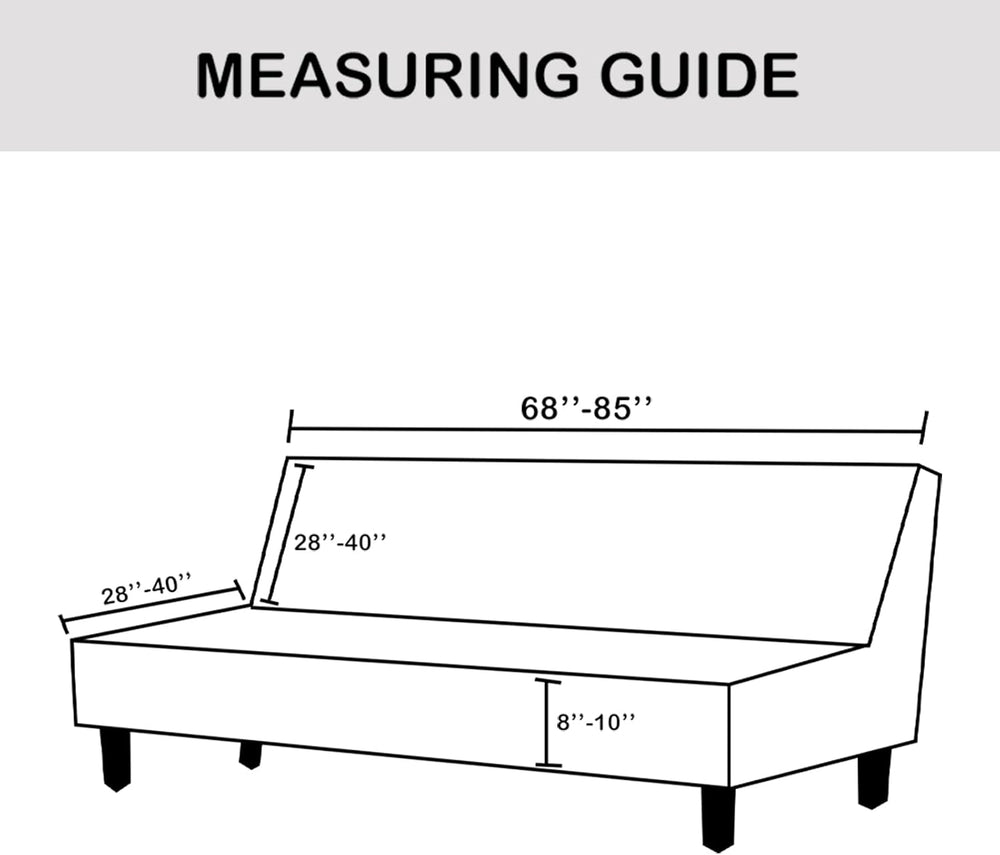 Water Repellent Armless Futon Cover Sofa Bed Slipcover, Full Size Futon Mattr...