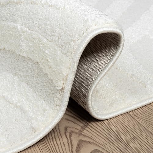 Abani Nomad Cream Tone-on-Tone Area Rug 6' x 9' for Living Room, Bedr...