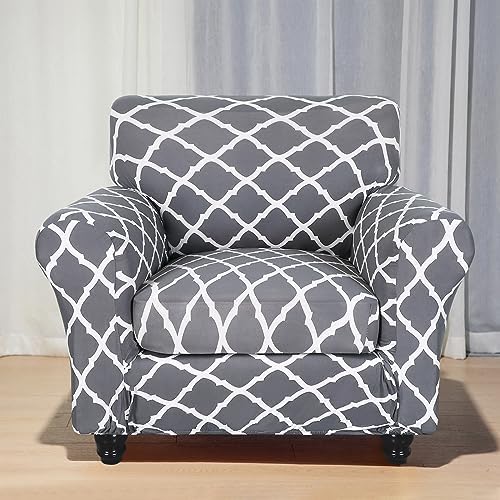 SearchI Stretch Sofa Cover Printed Couch Covers, Floral Pattern 2 Piece Armch...