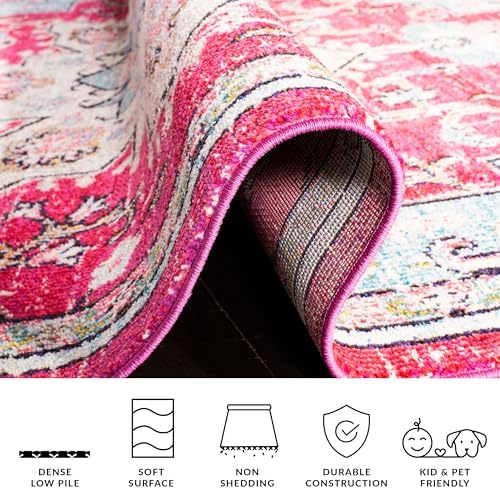 SAFAVIEH Madison Area Rug 8'x10', Traditional Fuchsia & Blue MAD473A