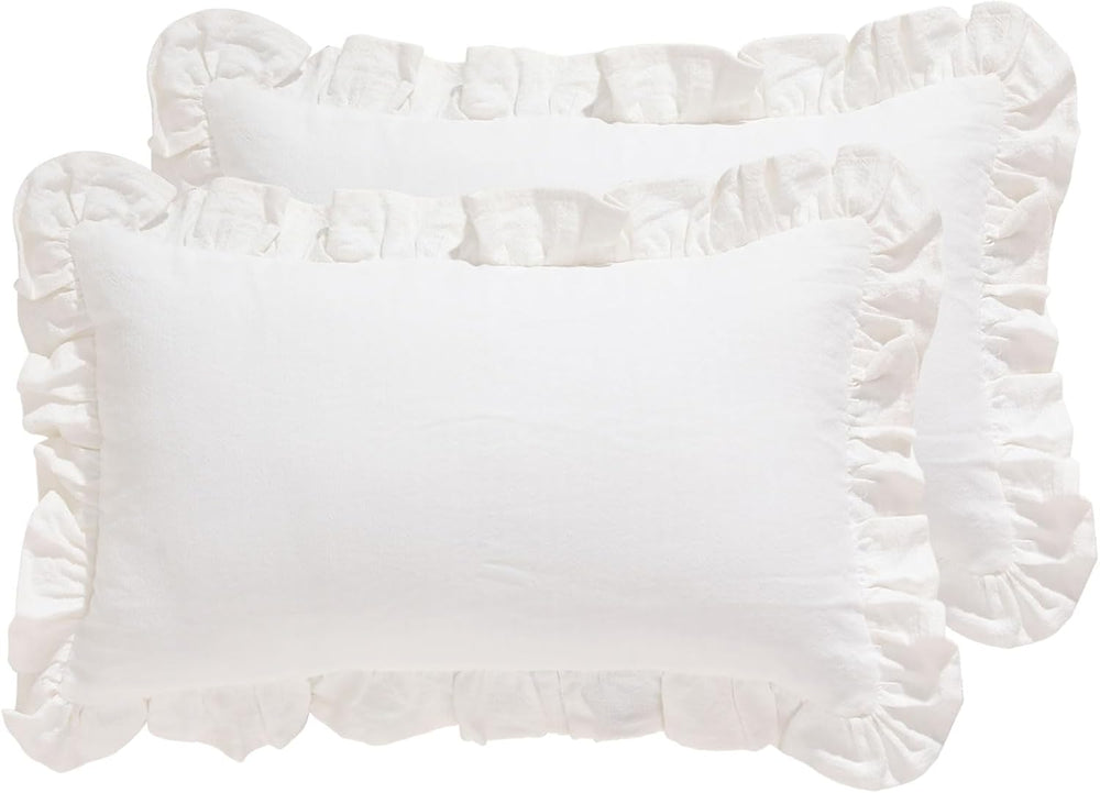 patdrea Designer Vintage White Throw Pillow Covers,Set of 2,12"x20"