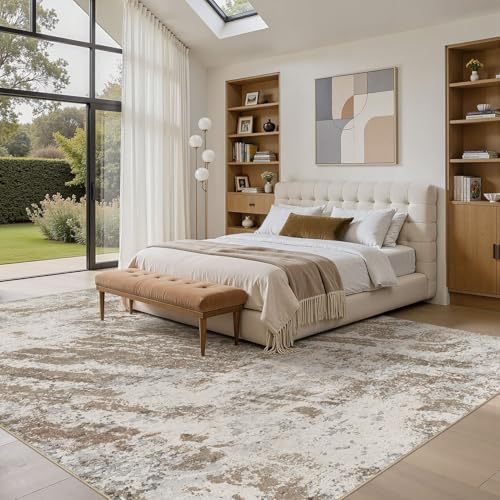 DMOYEST 8x10 Washable Area Rug Abstract Modern Non-Slip Indoor Carpet