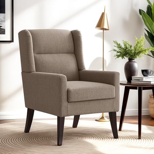 Zihanhome High Back Accent Chair, Fabric Upholstered Living Room Chairs
