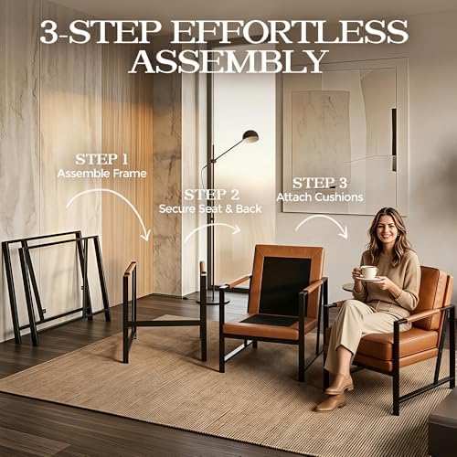 Yaheetech Mid-Century Modern Accent Chairs Set of 2, Light Brown