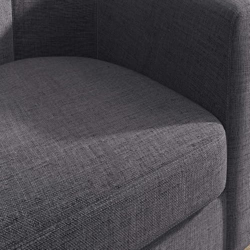 BELLEZE Living Room Chair, Linen Round Accent Barrel Chair, Club Tub Sofa Cha...