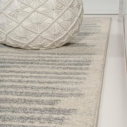 JONATHAN Y Khalil Modern Berber Stripe Cream/Gray Indoor Area Rug, 8x10, Cont...