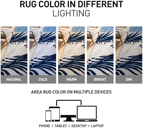 Rugshop Lucca Indoor/Outdoor Contemporary Floral Deck Area Rug Navy 5' x ...