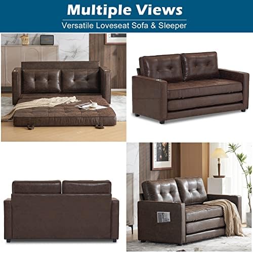 VINGLI Upgraded 64" W 84" L Full Size Futon Sofa Bed, 6" Thick...