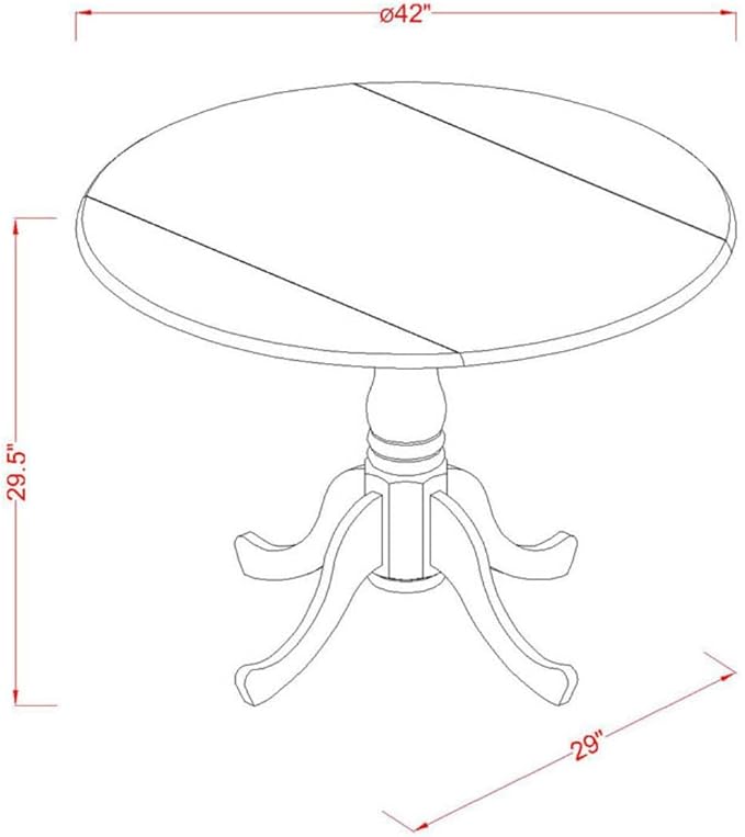 East West Furniture DLAB3-MAH-72 3 Piece Kitchen Table Set Contains a Round D...