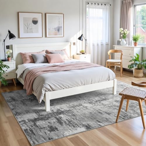 Beraliy Washable 5x7 Abstract Area Rugs for Living Room Bedroom, Grey