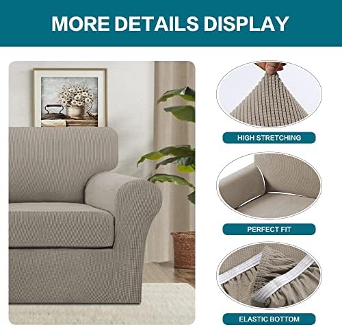 Turquoize 2 Piece Chair Covers Chair Slipcovers for Living Room Armchair Couc...