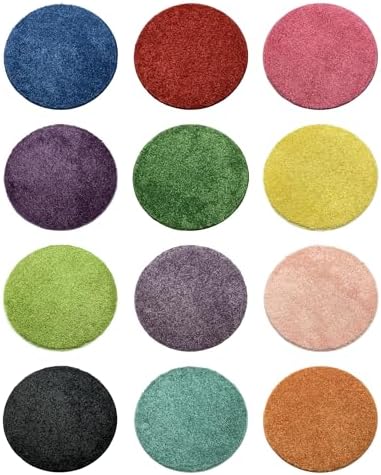 Koeckritz Rugs Rainbow Carpet Circle Seats, Set of 12, 18" Round