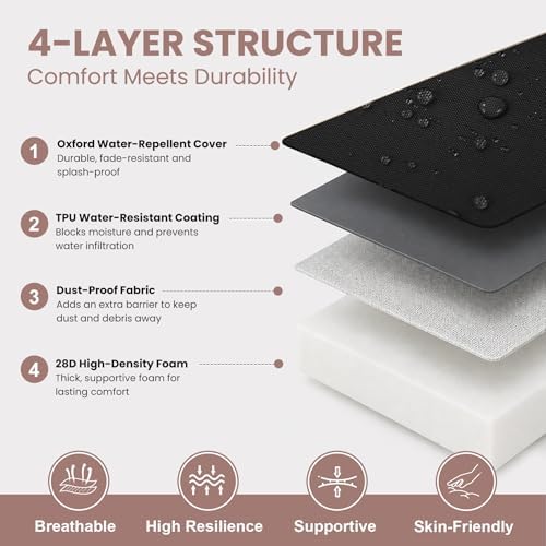 Outdoor Bench Cushions for Outdoor Furniture, 48x18 Inch, Waterproof Patio Fu...