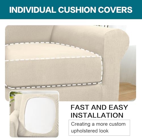 Turquoize 2 Piece Chair Covers for Living Room Armchair Couch Cover with Indi...