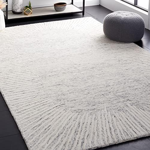 SAFAVIEH Abstract Wool Area Rug 5'x8', Modern Grey & Ivory ABT478F