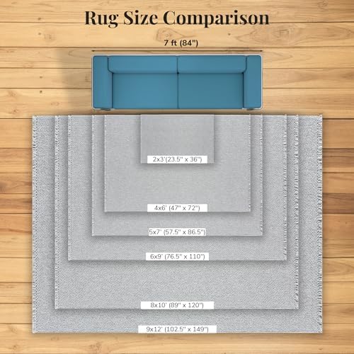 LUXE WEAVERS Machine-Woven Stain-Resistant Area Rug Gray 6x9