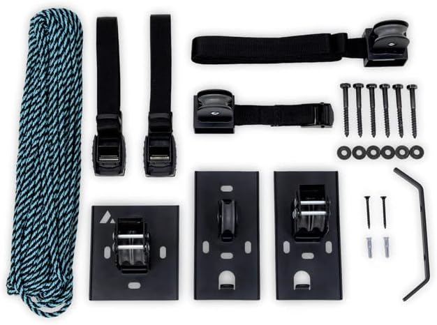 Teal Triangle Ceiling Storage Hoist for Cargo Box - Heavy Duty Garage Storage...