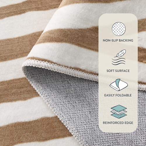 Lahome Khaki Modern Washable Area Rug 8x10, Play Mat for Living Room