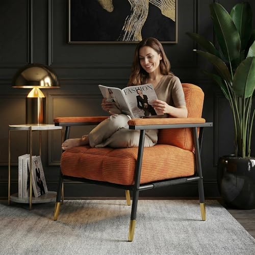 Homkdom Corduroy Accent Chair,Set of 2 Reading Chair for Living Room
