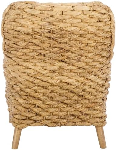 SAFAVIEH Purrl Hyacinth Wood Accent Chair, 25.59" White/Natural ACH6533A