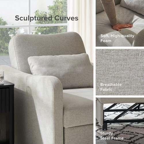 mopio Sophie Sleeper Chair, Sofa Bed, Accent Chair (Light Gray Fabric)