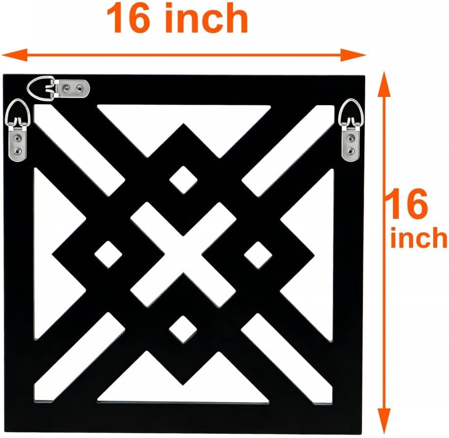 QMDECOR Silver Mirrored Wall Decor 16x16” Decorative Mirror Modern Fashion DI...