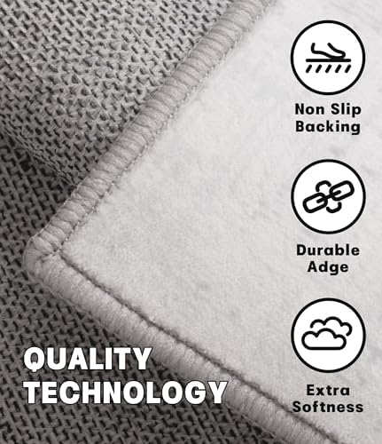 YIHOUSE Modern Area Rugs for Living Room, 8x10 Washable Black and White Rug, ...